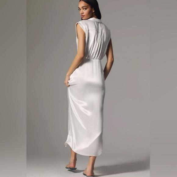 Cream Satin Maxi Dress - Picture 12 of 12